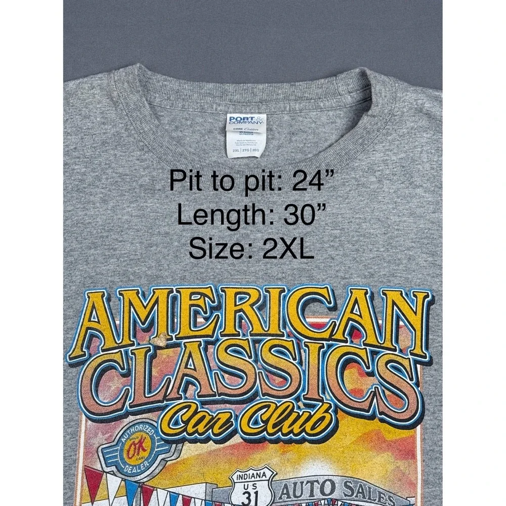 American Classics Car Club Graphic T-Shirt Mens 2XL Indiana‎ Auto Sales